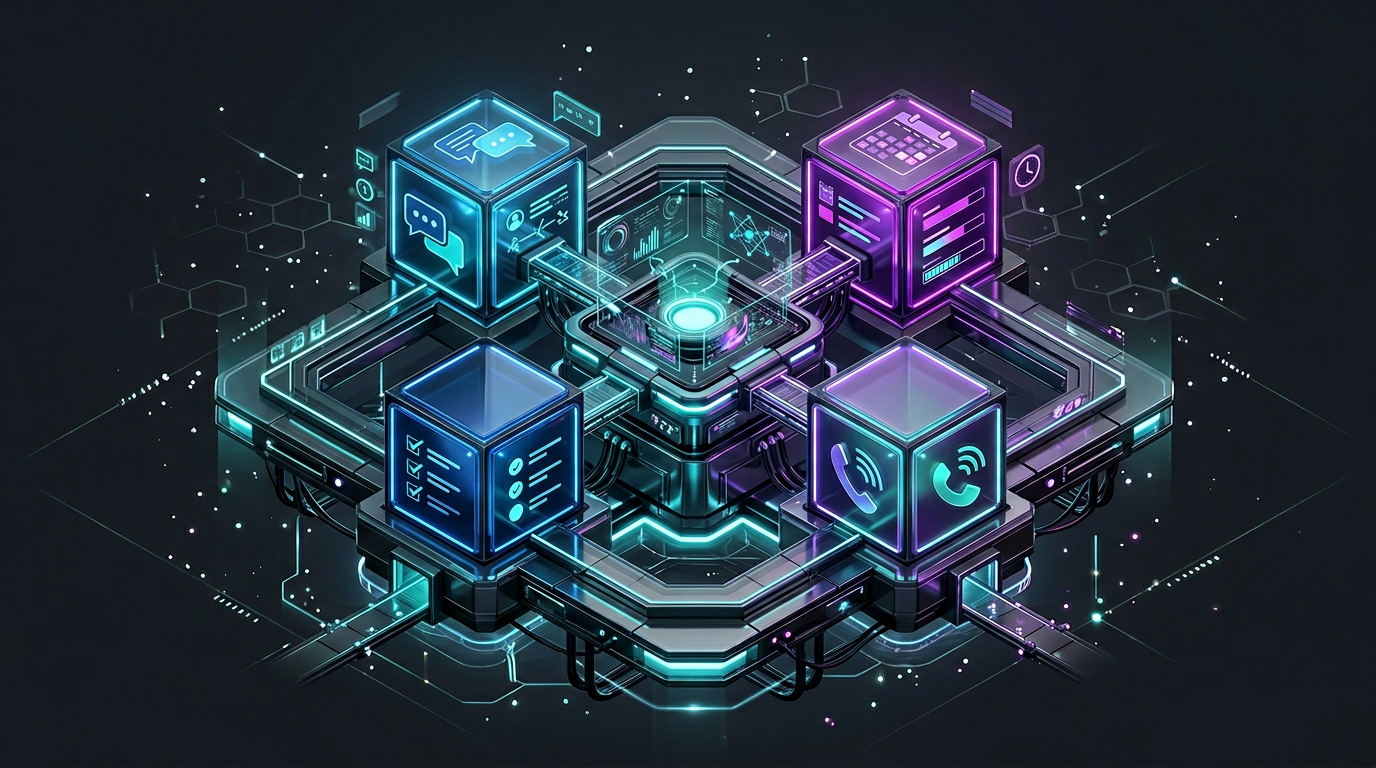 Isometric illustration of a unified operations hub